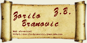 Zorilo Branović vizit kartica